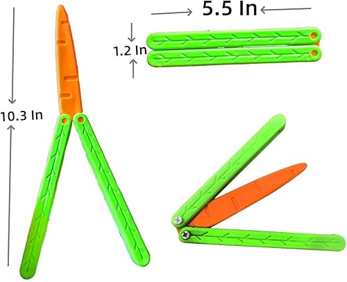 Miniatura 2 de RMISODO 2 piezas de cuchillo de mariposa de zanahoria, colorido y novedoso, fabricado con tecnología de impresión 3D, resistente y duradero, juguete