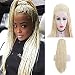 Rongduoyi Micro Braided Lace Front Wig Long Blonde Braided Synthetic Heat Resistant Fiber Wigs with Baby Hair For Women(24 Inch)