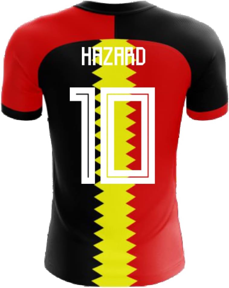 Airosportswear 2022-2023 Belgium Flag Concept Football Soccer T-Shirt Camiseta (Eden Hazard 10) - Kids