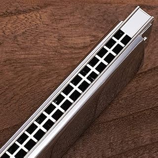 24-Hole Copper Grid Harmonica Silver Polyphonic C Tone Organ with Leather Storage Box 1882623Mm - Les Beatles, Paul McCartney, John Lennon, RIngo Starr, George Harrison 24-Hole Copper Grid Harmonica Silver Polyphonic C Tone Organ with Leather Storage Box 1882623Mm – Image 2