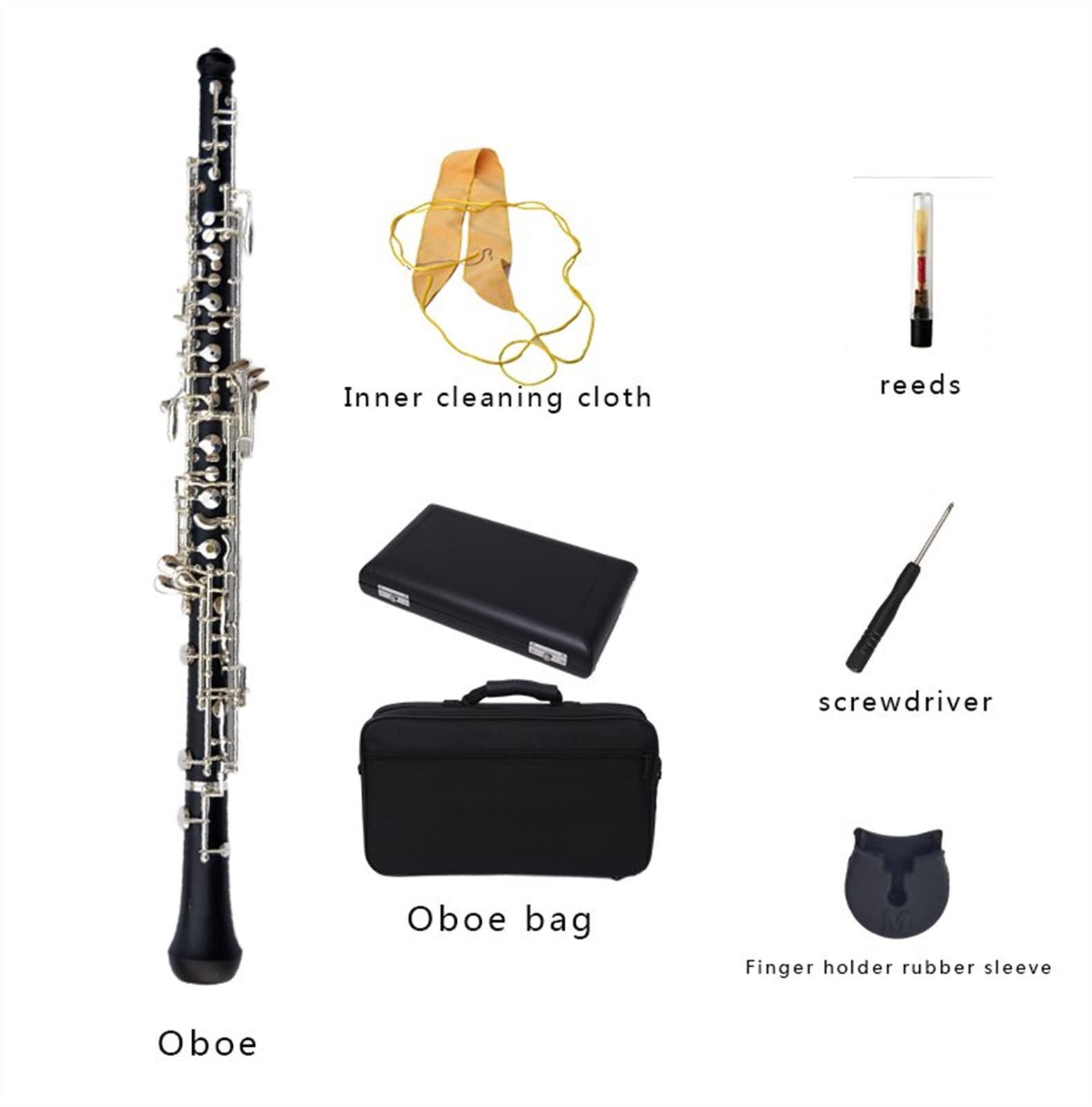 Strumento Oboe Professionale C Key Oboe Semi-Automatico Stile Cupronickel Placcato Argento Completamente Automatico Oboe Principiante di Oboe (Color : Fully-Automatic)
