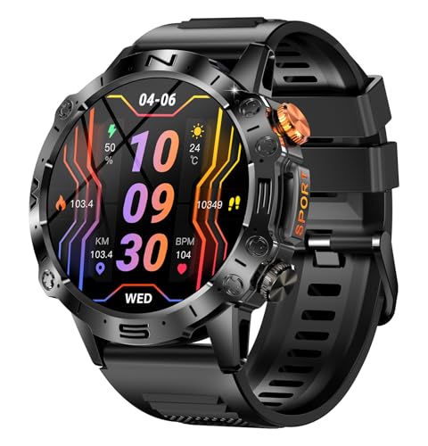 JUSUTEK 2025 �v�V �A�E�g�h�A�X�|�[�c�X�}�[�g�E�H�b�` Bluetooth�ʘb 1.43�C���`AMOLED�r���v 466*466�𑜓x �����Վ��R�ݒ� smart watch,�X�g�b�v�E�H�b�` �R�p�K�i ���y�R���g���[�� ���y�Đ� �����@�\ L