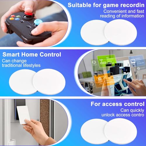Puce NFC NTAG215 ronde de 504 octets avec face adhésive pour clonage et programmation rapide