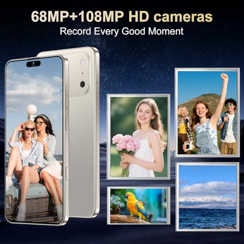 Image of Ecshock 17PM Unlocked Phone | Cell Phone Android 15.0 | 16+512GB Smartphone| 6.99 inch HD Display | Long Battery Life 7000mAh | 68+108MP Zoom Camera| Fingerprint Lock | with Dual SIM (Gray)
