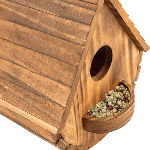 Nistkasten für Wildvögel,Aufhängen Kiefernholz Vogelhaus für Gartenvögel,Wetterfest und Langlebig Nisthaus für draußen,ideales Zuhause für Meisen, Spatzen & andere Wildvögel.