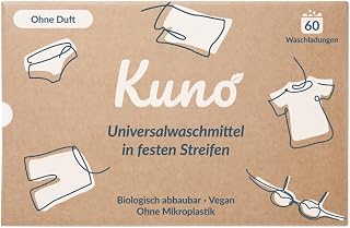 Waschmittel Blätter Streifen - Nachhaltige Waschstreifen - Waschblätter - Einfache Aufbewahrung - 100% Vegan und optimal für Reisen und Urlaub - Eco (Duftfrei, 60 Stück (1er Pack))
