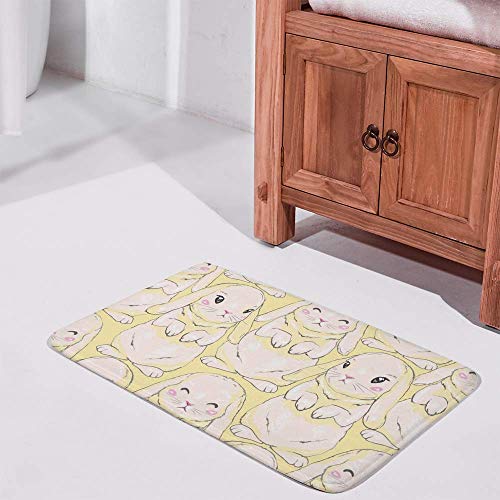 Tapis de bain jaune velours de corail 91,4 x 61 cm absorbant