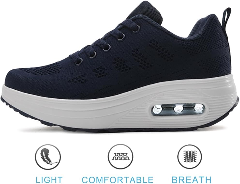 RUIDENG Platform Sneakers for Women Air Cushion | Walking Shoes Women Comfortable All Day | Thick Rocker Bottom - Image 3