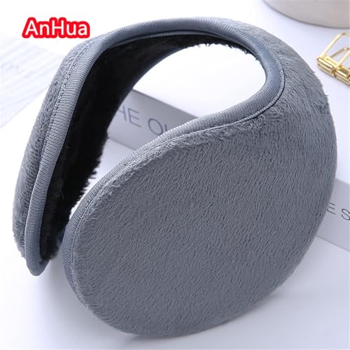 AnHua Unisex Solid Winter Earmuffs Women Men Ear Cover Protector Thicken Plush Soft Warm Earmuff Warmer Apparel Accessories (Gray)