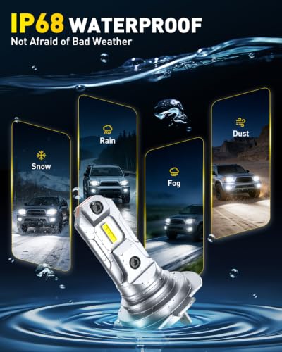 Image of AUXITO H7 Bulbs 98,000LM 1500% Brighter 6500K White, Plug and Play,2PCS