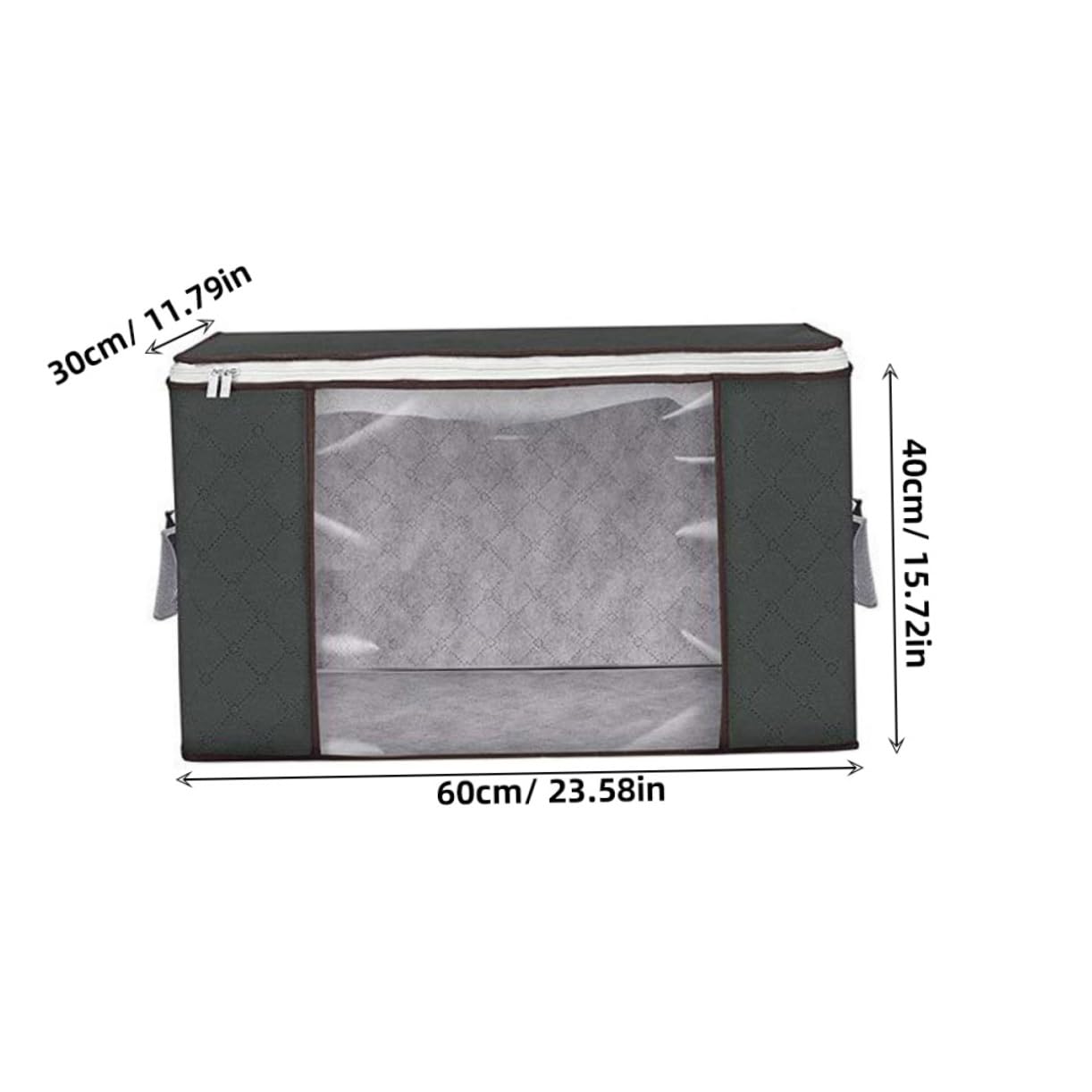 Vaguelly 2pezzi Borsa Portaoggetti Per Trapunte Organizer Con Finestra Trasparente Contenitori Per Riporre Vestiti in Non Design Pieghevole e Cerniera Per Armadietto o Sotto Letto
