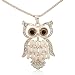 YARUIE-Jewelry Rhinestone Owl Pendant Long Alloy Chain Sweater Necklace Christmas Gift White Free, Multicolor