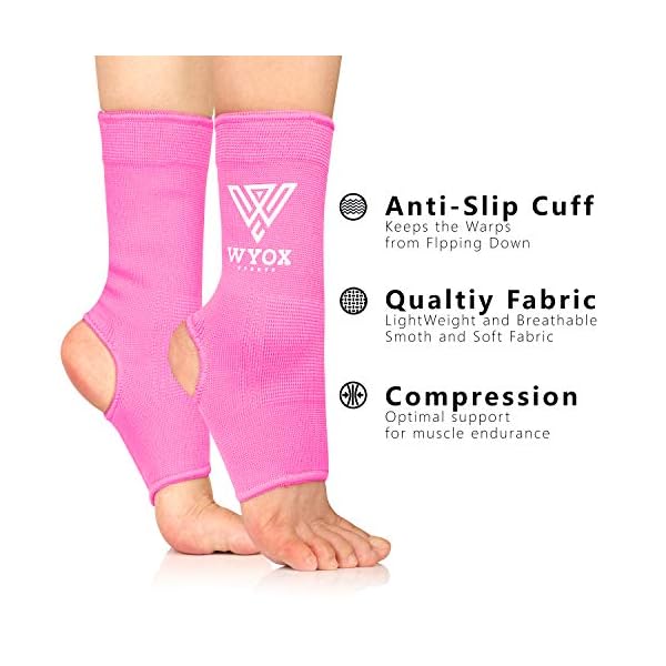 WYOX-Ankle-Wraps-Support-Boxing-Gear-for-Men-Women-Muay-Thai-Ankle-Support-Kickboxing-Wraps-Gym-Ankle-Support-Pair WYOX Ankle Wraps Support Boxing Gear for Men Women Muay Thai Ankle Support Kickboxing Wraps Gym Ankle Support (Pair) (Pink, L/XL (Women 7.0-10.5/ Men 6.0-9.5))