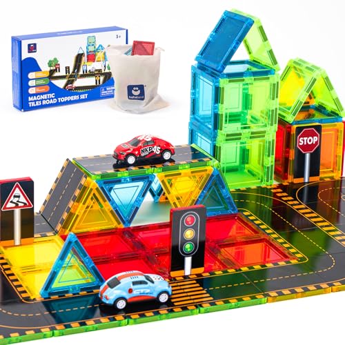 50 Blocchi Magnetici Costruzione Puzzle - Giochi Educativi 4-12 Anni, Plastica