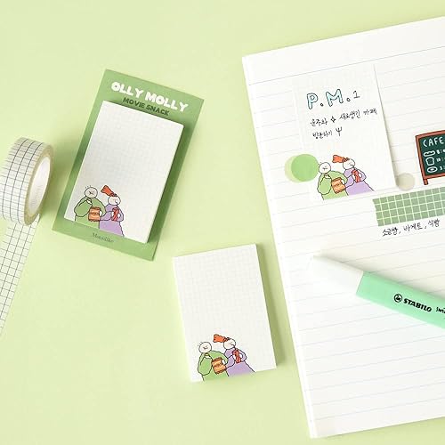 Miniatura 5 de Monolike Grid Olly Molly, Coloring Sticky-it - Juego de 6 bloc de notas autoadhesivo, 50 hojas Rejilla Olly Molly