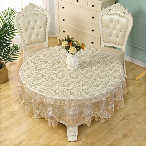 Zhuidusi 10 Gold Tablecloth Lace Macrame Vintage Tablecloth Shabby Chic Embroidered Round Table Cover thumb #1