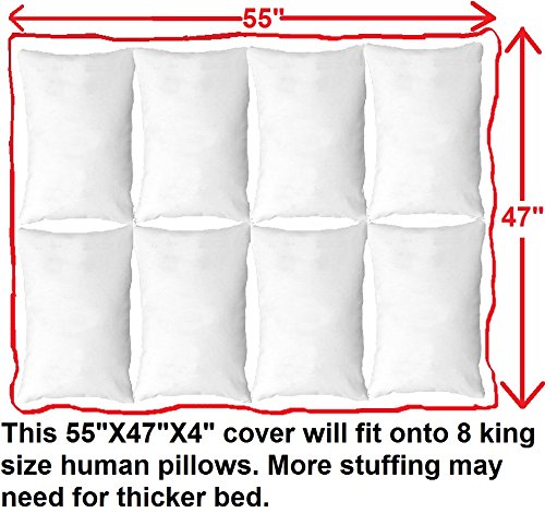 Dogbed4Less Diy Pet Bed Pillow Brown Microsuede Duvet Cover And Waterproof Internal Case For Dog At 55X47X4 Inch - Covers Only #TOP6