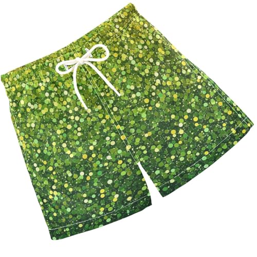 Pigsaly Boys Swim Trunks Lemon Yellow Lime Green Gradient Flashing Glitter Boys Board Shorts Swimsuit Swimwear 3T