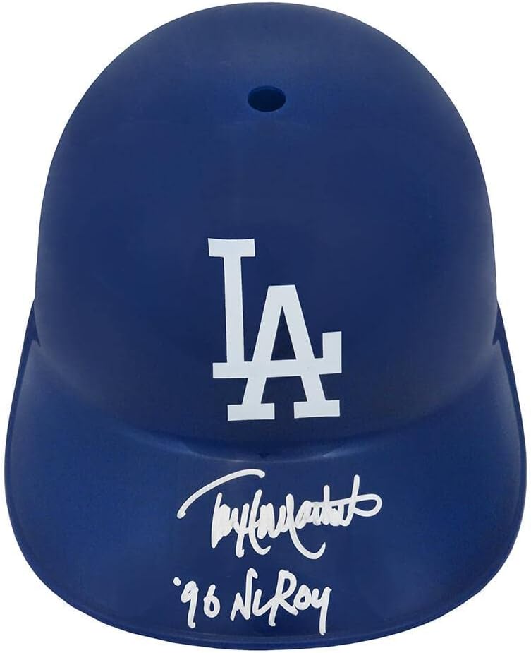 Todd Hollandsworth Signed Los Angeles Dodgers Souvenir Replica Baseball Batting Helmet w/NL ROY 96 - Autographed MLB Helmets