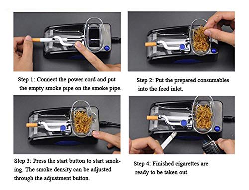 Portable Household Electric Cigarette Rolling Machine,Mini Automatic Injector Tobacco Roller Maker with Transparent Tobacco Hopper. (Blue one)