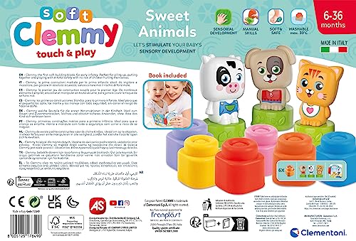 Clementoni Cubes & Animaux Soft Clemmy 6 cubes + 3 personnages + Livre - vue 5