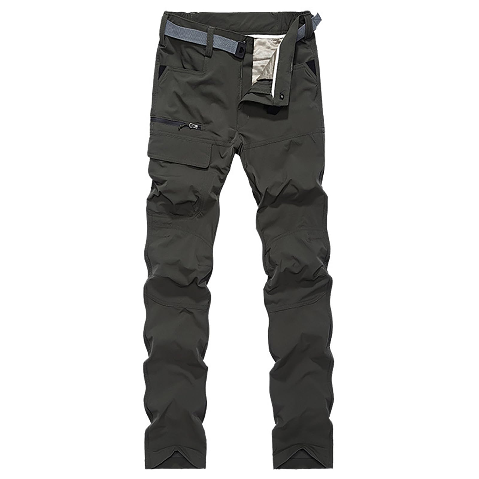 Pantalones de Montaña Hombres Impermeables Pantalones Trekking Escalada Senderismo Softshell Transpirables(Size:L,Color:Verde)