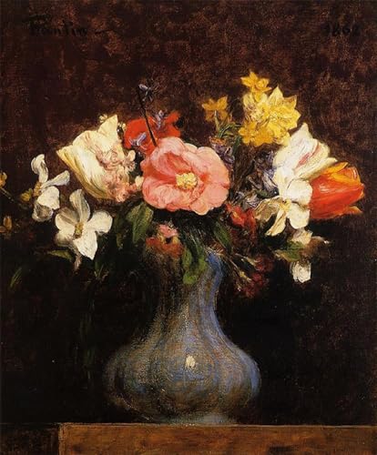 Pintura al óleo de tulipanes Henri Fantin-Latour para dar vida y arte a la decoración del hogar