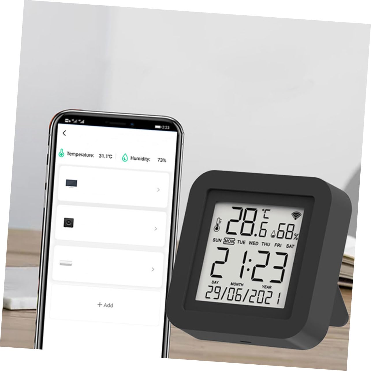 NUOBESTY Termometro Digitale Lcd Monitor di Temperatura e Umidità Interna Misuratore di Temperatura e Umidità per Uso Domestico