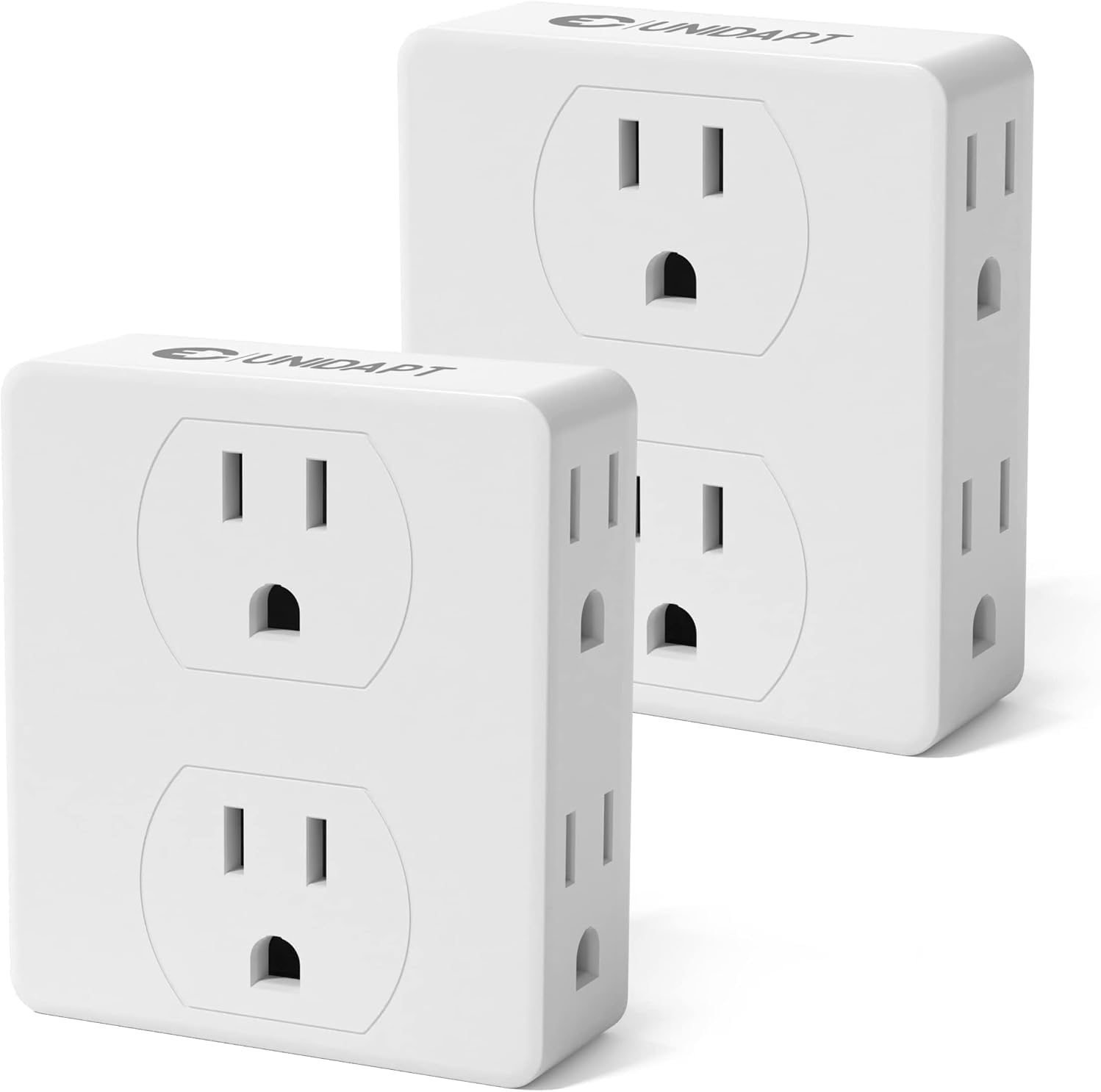 Unidapt Multi Plug - 6 Outlet Extender (2 Pack) -1 Unidapt Multi Plug - 6 Outlet Extender (2 Pack) -1