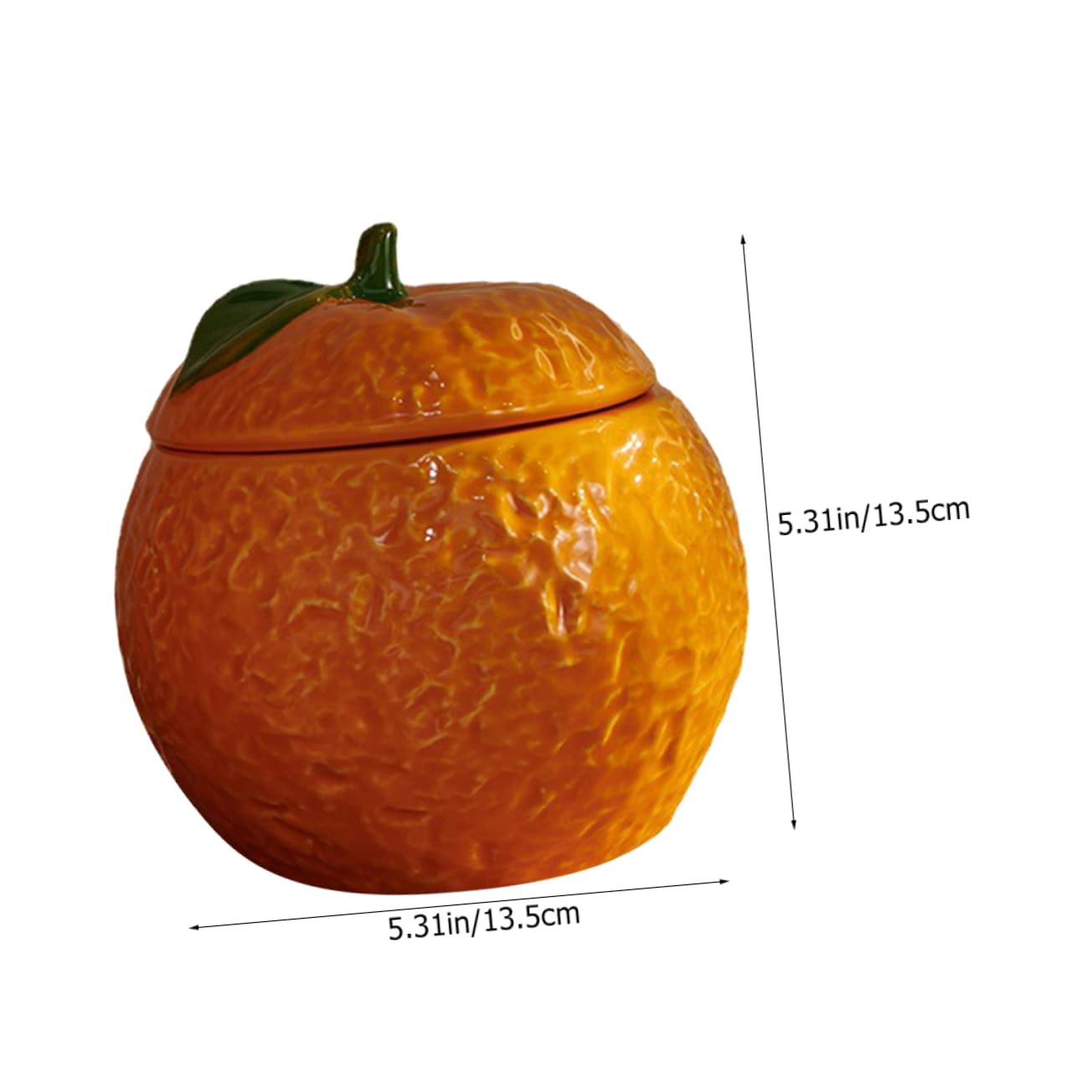 Cabilock Bocal de Rangement en Céramique Orange Couvercle, Fruits