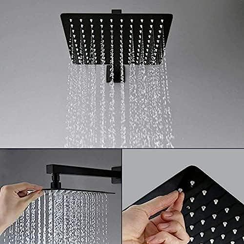 Kit combiné de douche à effet de pluie bronze noir avec mitigeur mural encastrable