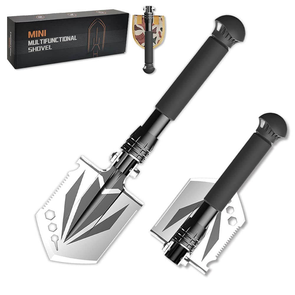 YANTOOMini Multipurpose Hand Shovel for Gardening, Small Size and Lightweight Fishing Shovel with Carrying Bag, Folding Spade for Gardening, Planting, Beaching, Outdoor, Camping, Hiking