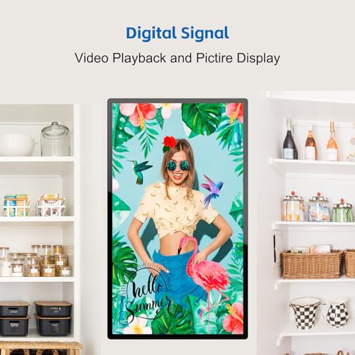 Image of GreenTouch 32 Inch Industrial Digital Signage Touchscreen Monitor, 500 Nits Display 1920 x 1080P, Built-in Speaker, with HDMI + VGA + DVI Ports for Advertising