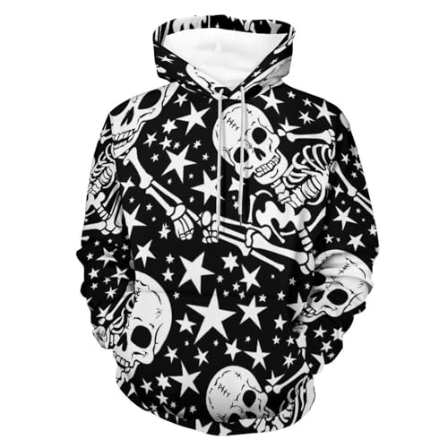 Hoodie étoile squelette blanche sweat à capuche style streetwear
