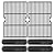 Hongso Porcelain Cast Iron Cooking Grid Grill Grates and Porcelain Steel Heat Plates Replacement Kit for Charbroil 463268008 463244011 463212511 463224611 Kenmore 415.166579 Gas Grill PCF652-PPC3214