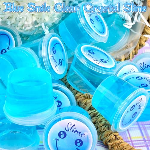 Image of 120 Pack for Kids Clear Crystal Bulk Slime Kit, Slimes Toys for Girls and Boys, Stress Relief, Non-Sticky, Classroom Reward, Easter Party Favors Supplies
