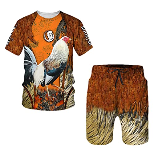Survêtement d'été pour homme t-shirt et short coq 3D TS5311 taille XXXXL