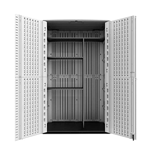 Image of KINYING Metal Laminate Shelving Kit for Kinying Vertical Storage Cabinet, with Screw and Nuts, 68 inch x 46 inch x 15 inch(Color: Black)