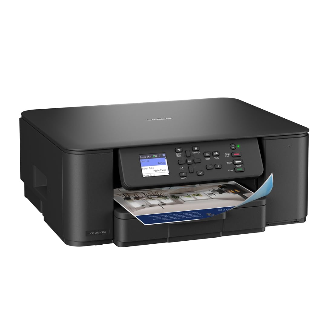 Brother DCPJ1310DW| Multifunzione inkjet a colori |16 ipm |Duplex in stampa |Display da 4.5 cm |Cassetto da 150 fogli |WiFi e USB |Print e Scan mobile da app |Cartucce inbox da 200 pag