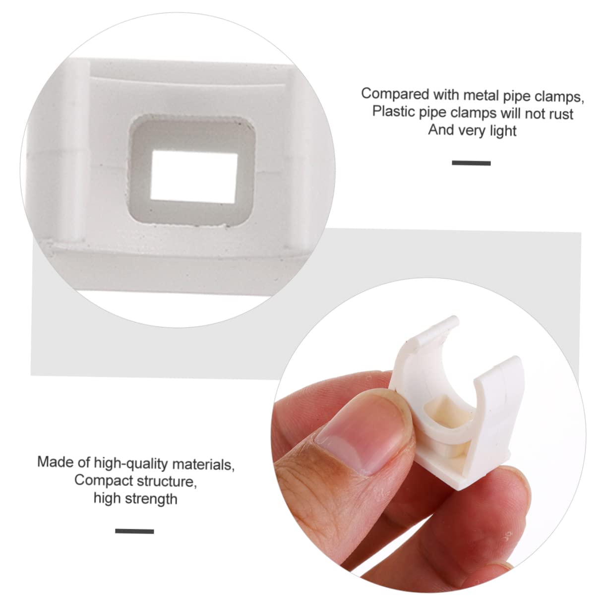 Uonlytech 40pièces Clips De Tuyau U Lot De Supports De Tuyau Réglables Fixation Sécurisée Pour Tuyaux De Installation Facile Et