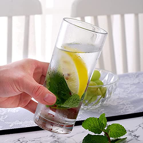 Image of bellemax 300 ML Premium Juice Glasses Drinking Glasses,Highball Lead-Free Glasses,Tumblers for Water,Juice,Beer,Cocktail and Mixed Drinks - 6 Pieces,Transparent (BM-04)