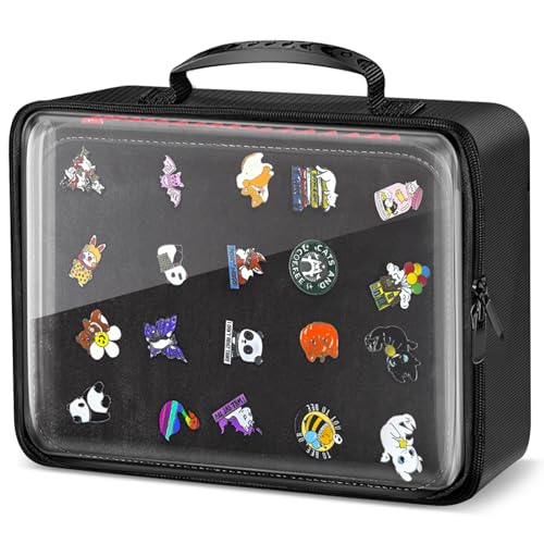 Belifair Enamel Pin Display Book, 18 Page Portable Pin Trading Book, EVA Hard Shell Pin Storage Organizer, Pin Display Bag For Various Sizes Of Pins, Sports Medals, Brooches And Earrings