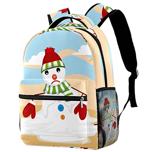 Sac à dos bonhomme de neige imperméable et léger pour livres d'école