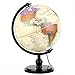 Illuminated Antique World Globe (10?/25 cm Diameter) ? Premium Antique Desktop World Globe, Perfect for Home & Office D?cor, Over 4,000 Place Names, Energy-Saving LED, Weighted Base