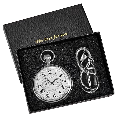 Image of Vintage Copper Train London Design Hand Winding Mechanical Pocket Watch Mens Watches