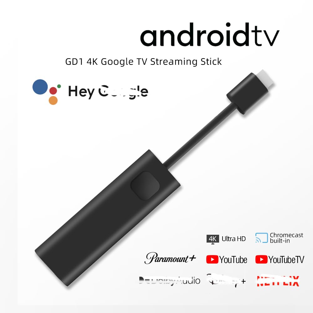 GD1 Android 11.0 TV Stick Certificato ATV Quad Core Amlogic S905Y4-B WiFi 2.4G/5.8Ghz BT5.0 4K Bluetooth Voice Control Smart Home Player