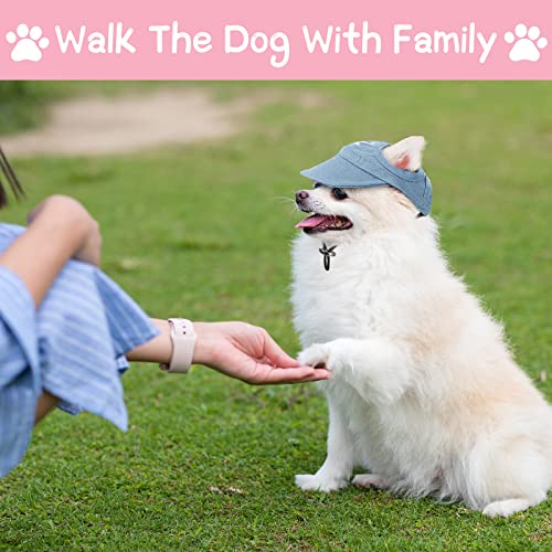 3 Pieces Dog Baseball Caps Visor Hats Pet Outdoor Sports Hats With Ear Holes Pet Dog Mesh Porous Cap Pet Baseball Caps With Adjustable Chin Strap For Small Dogs (Pink, Blue, Yellow, Small) #TOP3