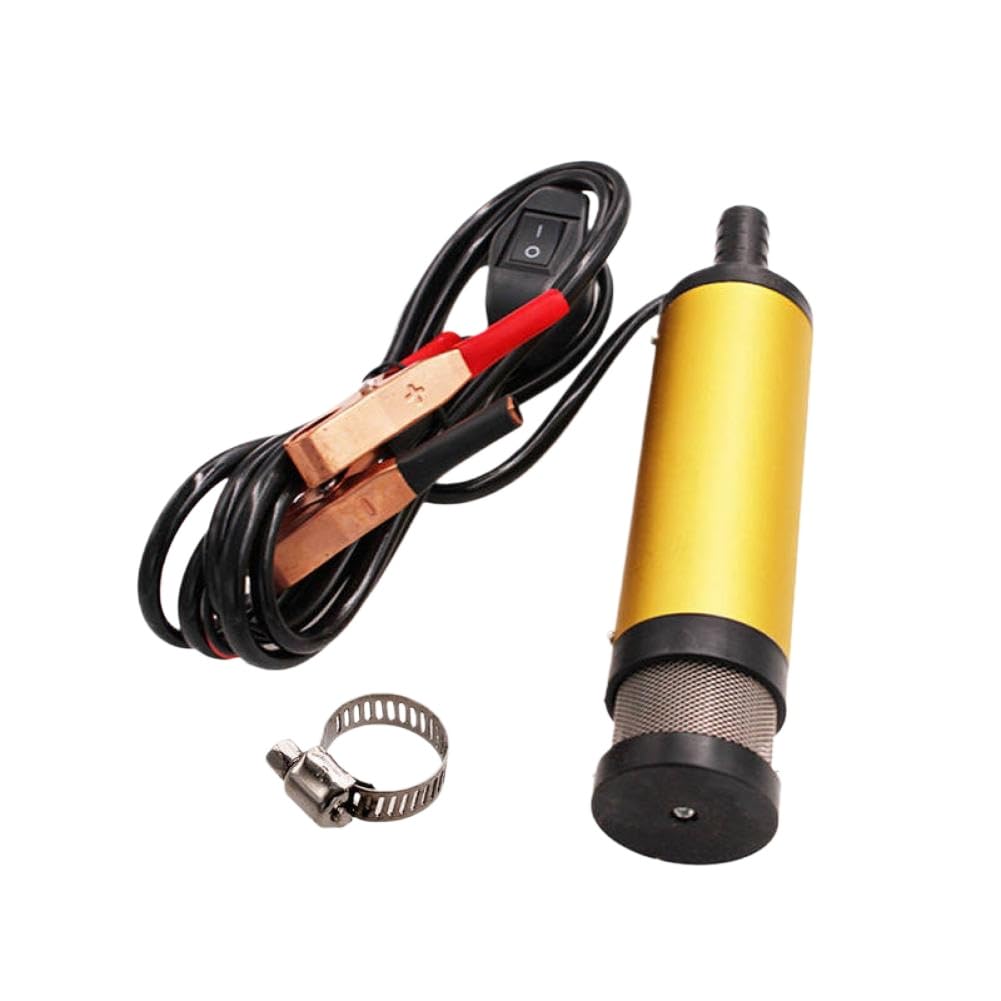 Vfphhnpbt 12V 51Mm Submersible Pump 12V 24V Dc Portable Aluminum Shell 12L Min Diesel Oil Water Transfer Pump(12V 51Mm)