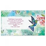 Joyful Hummingbird Custom Printed Business Cards - Set of 250 - 2 x 3-½ inches - Matte Finish - Single-Sided - Great for Graduations and Personalized Gifts, Printed in the USA, by Colorful Images