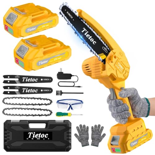 tietoc Mini Cordless Chainsaw, 6 Inch Handheld...